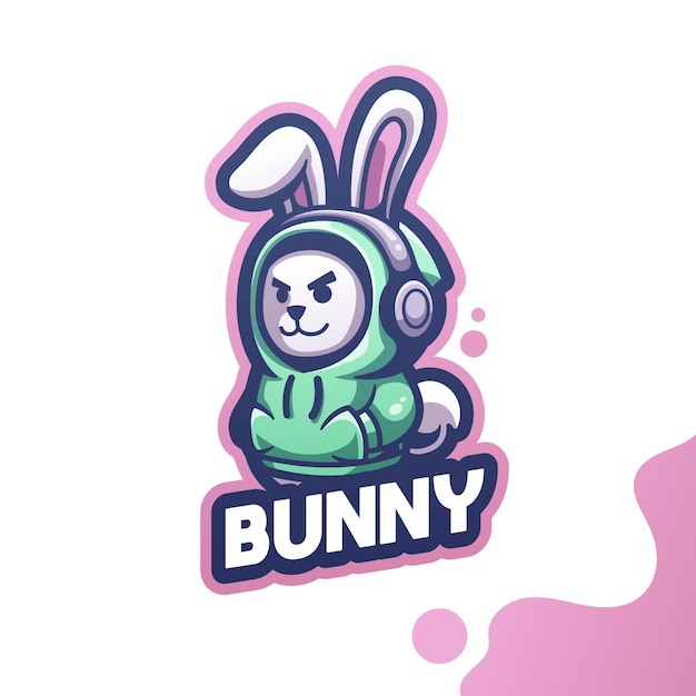 Vector cute logo mascot bunny for your brand39s logo