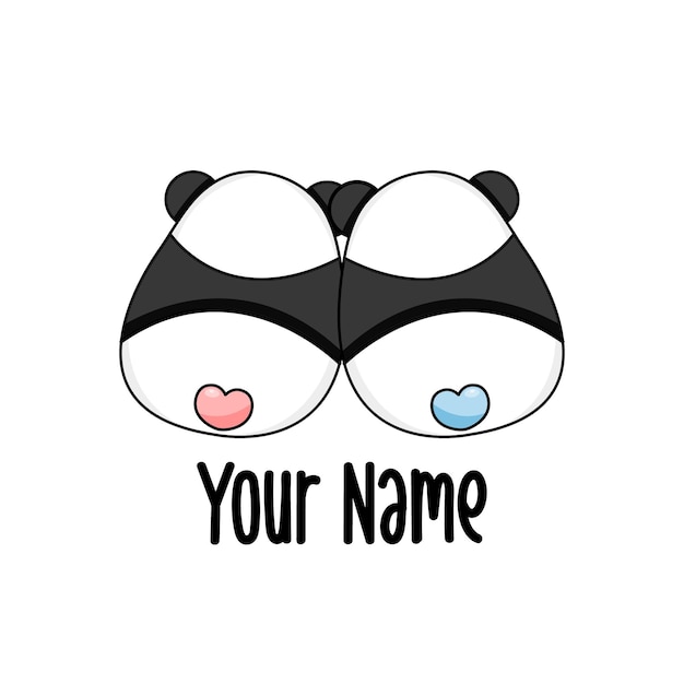 Cute logo panda Vector