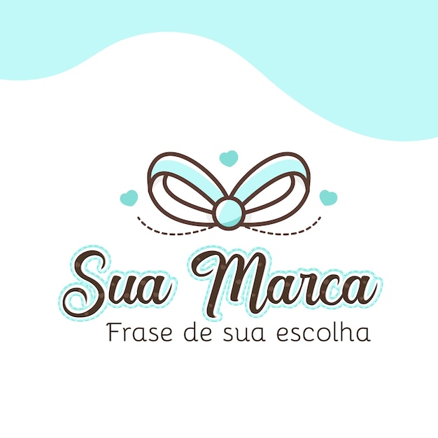 Cute logo ribbon Vector