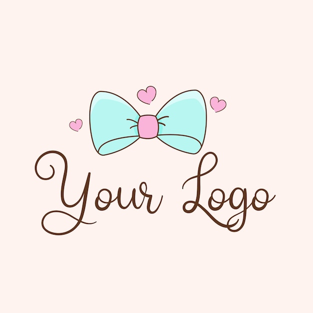 Vector cute logo ribbon vector