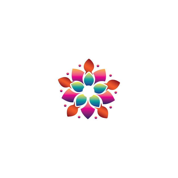 Cute logo with a colorful flower