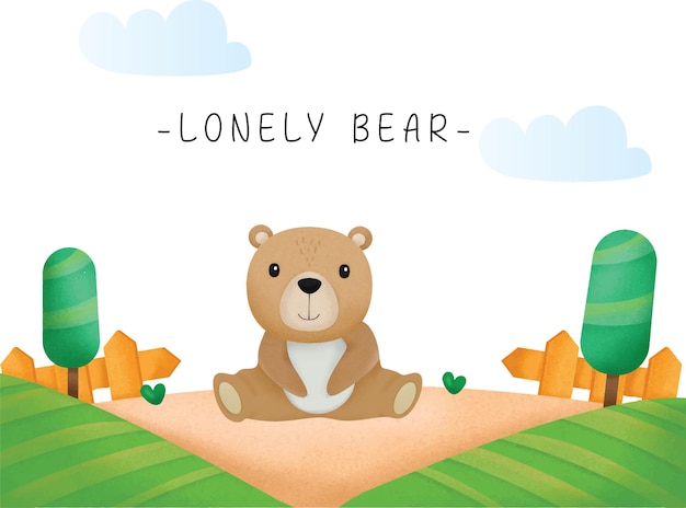 Cute Lonely Bear