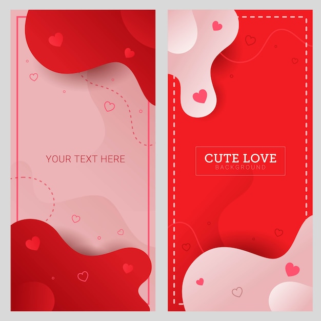 Cute love background with Fluid gradient shapes