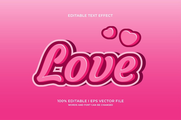 Cute love editable text effect