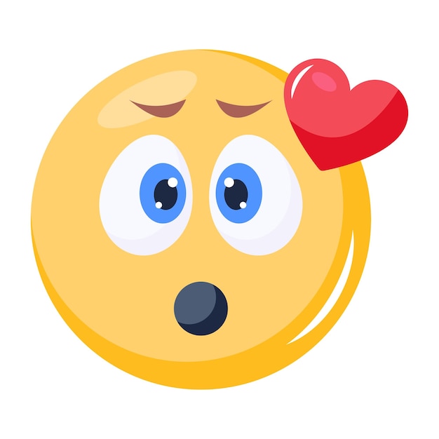 Vector a cute love emoji flat icon design