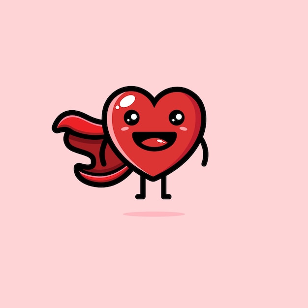 Vector cute love hearts are heroes