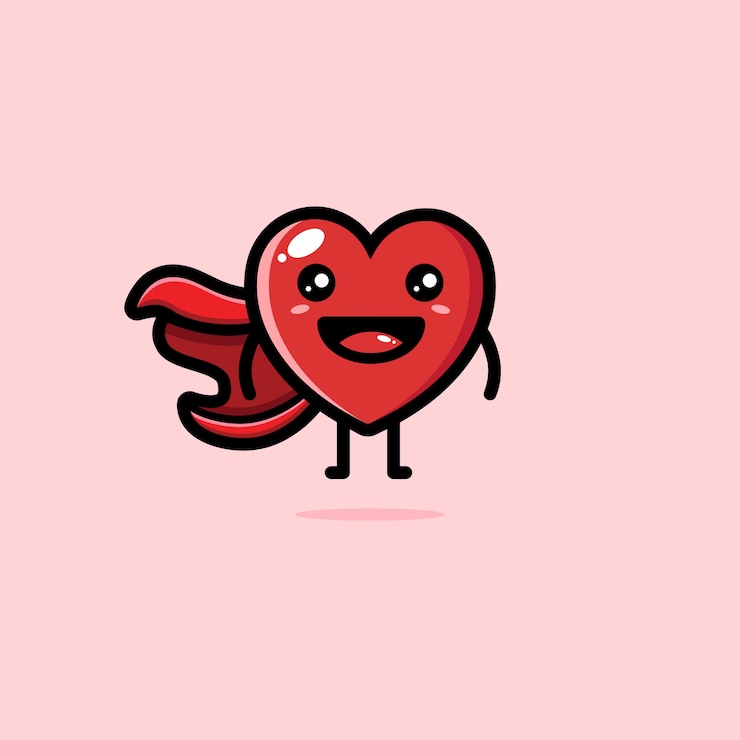 Vector cute love hearts are heroes