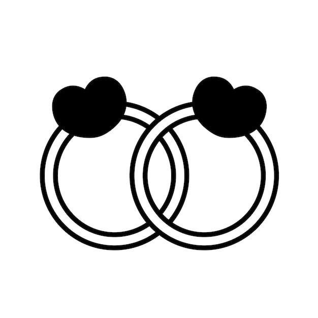 Cute love rings Vector coloring pages