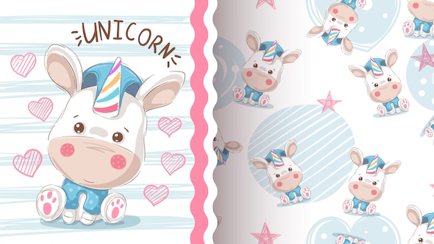 Carino amore unicorno - seamless