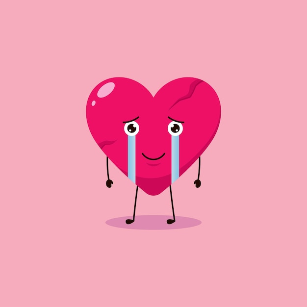 Cute love vector personaggio dei cartoni animati illustrazione semplice stile design piatto