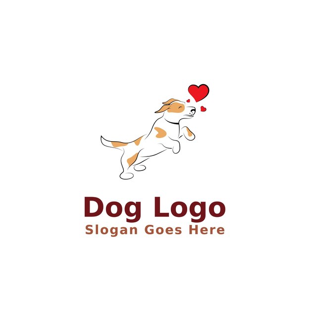 Cute and Lovely Dog illustration Vector logo design