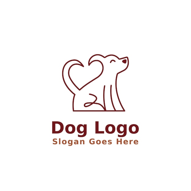 Cute and Lovely Dog illustration Vector logo design