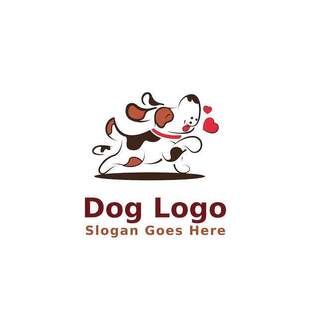 Cute and Lovely Dog illustration Vector logo design