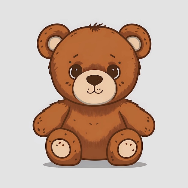 cute lovely teddy bear animal character vector illustration
