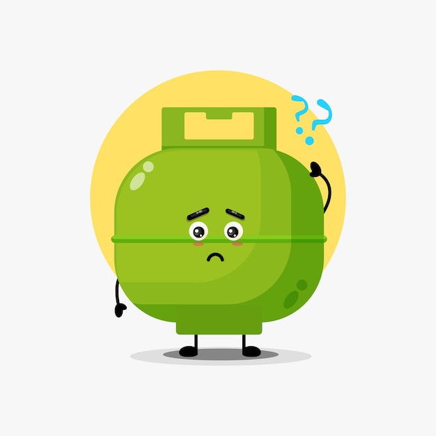 Vector cute lpg cylinder character confused