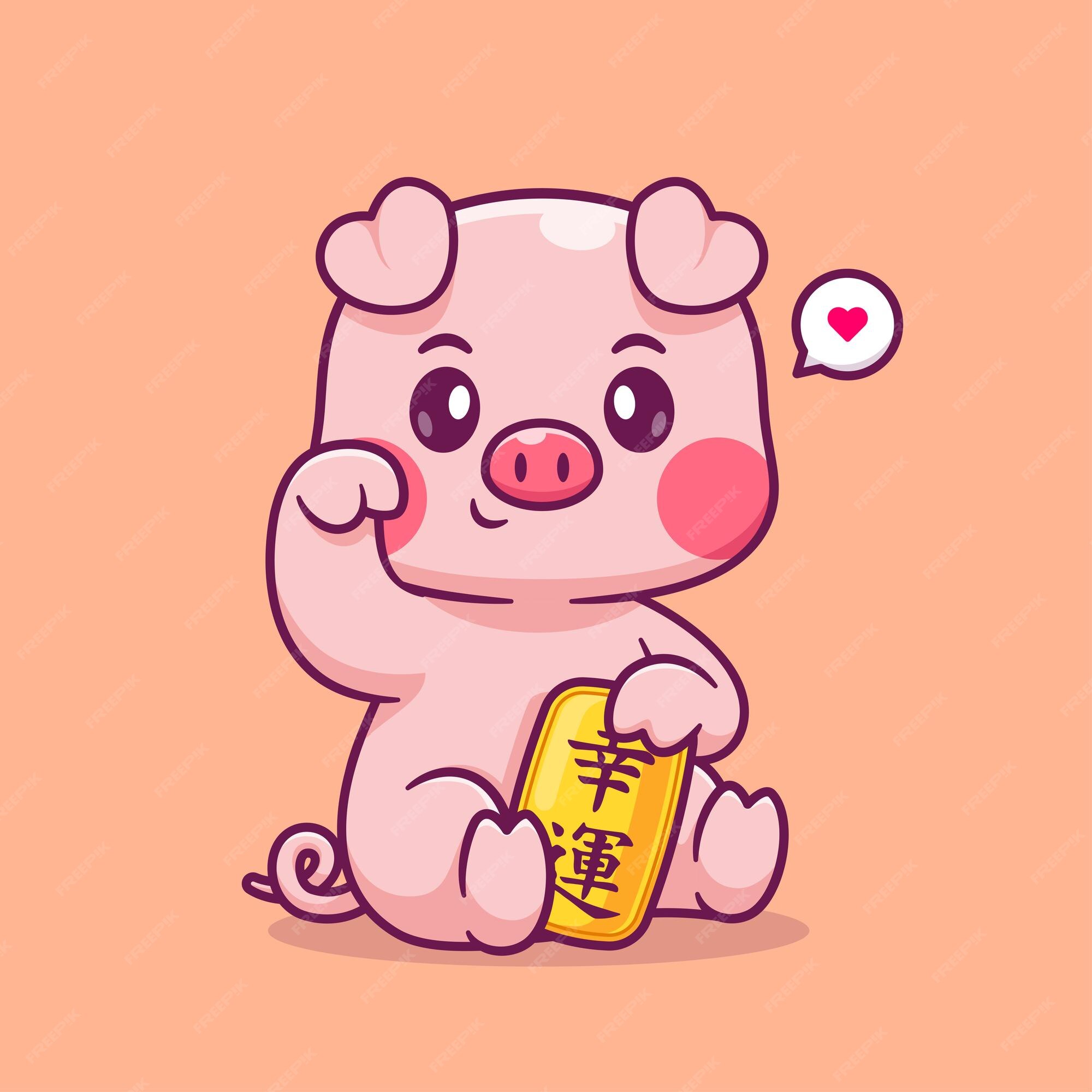 Premium Vector | Cute lucky pig holding gold coin cartoon vector icon illustration animal business icon isolated Premium Vector | Cute lucky pig holding gold coin cartoon vector icon illustration animal business icon isolated