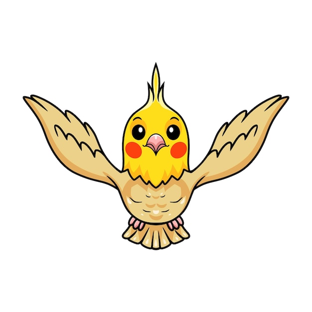 Vector cute lutino cockatiel bird cartoon