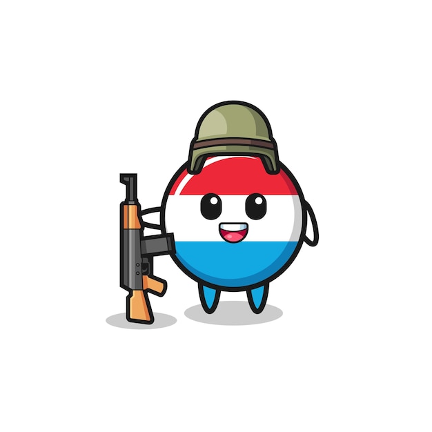 Cute luxembourg mascot as a soldier  cute design