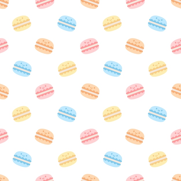 Vector cute macaron seamless   pattern