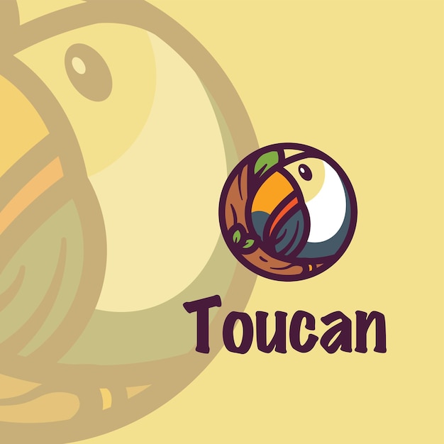 Cute Macaw Toucan Bird Logo Mascot Cartoon Vector Icon Illustration Animal Nature Tropical