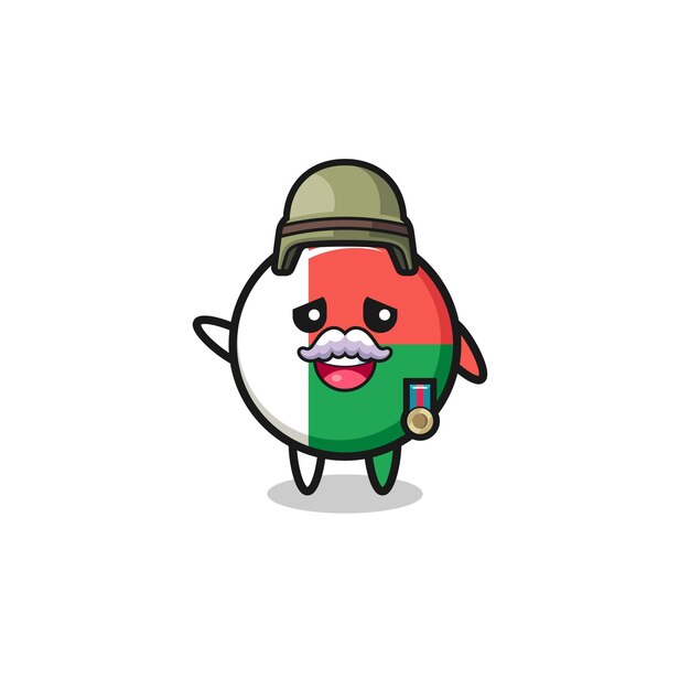 Cute madagascar flag as veteran cartoon  cute design