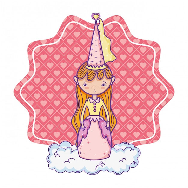 Vector cute magic princess cartoon