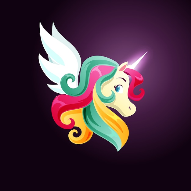 Vector cute magic unicorn