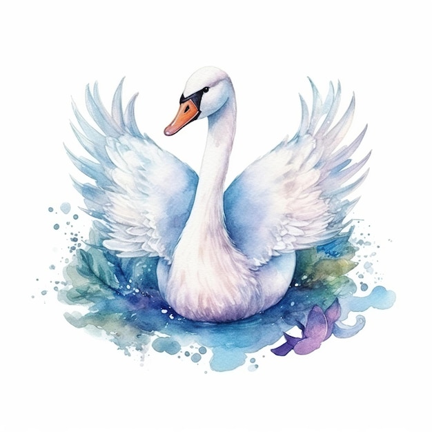 a cute magical boho swan