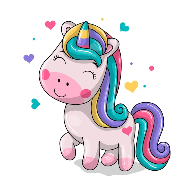 Cute magical unicorn.   hand drawing illustration  