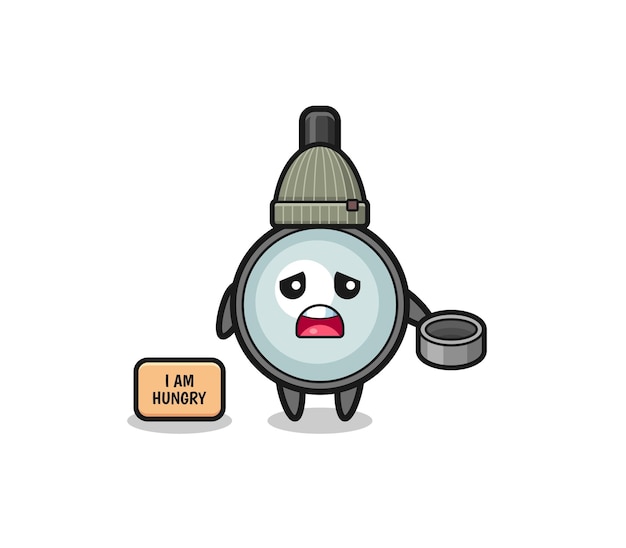 Cute magnifying glass beggar cartoon character cute design