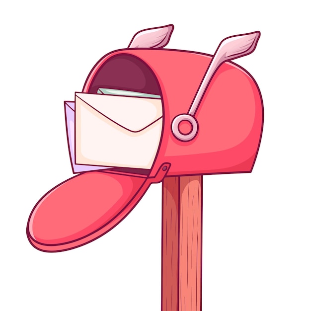 Милый почтовый ящик, изолированные на белом фоне