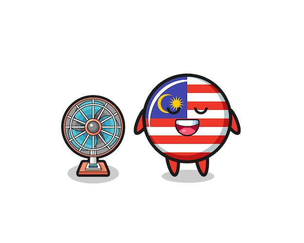 Cute malaysia flag is standing in front of the fan cute design