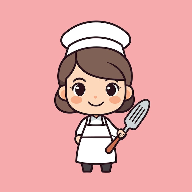 Cute male chef illustration hand drawn cartoon art high quality vector for culinary and cooking