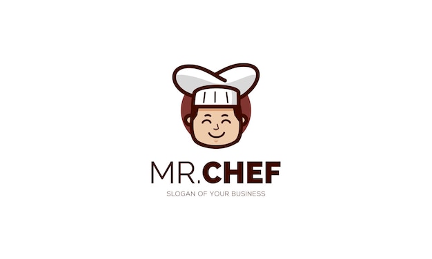 Il simpatico chef maschio illustrazione del logo