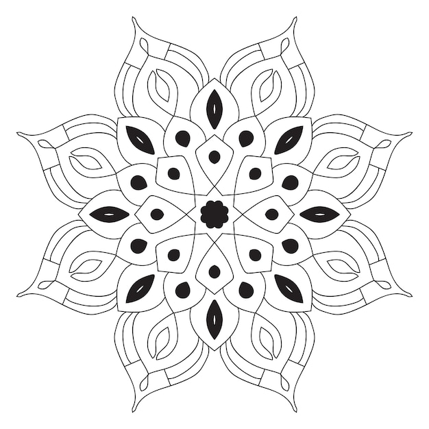 Carino mandala. fiore rotondo ornamentale di doodle isolato su priorità bassa bianca. decorazione geometrica