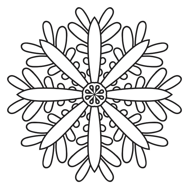 Vettore carino mandala. fiore rotondo ornamentale di doodle isolato su priorità bassa bianca. decorativo geometrico