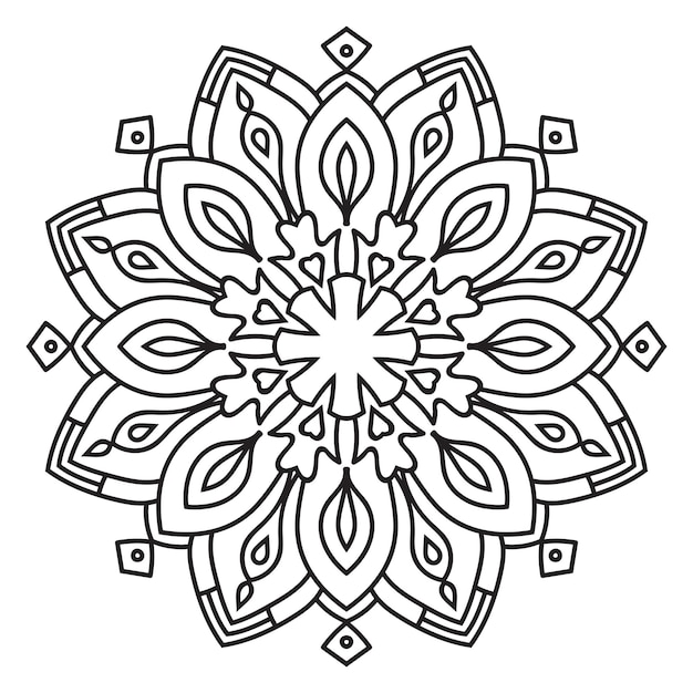 Carino mandala. fiore rotondo ornamentale di doodle isolato su priorità bassa bianca.