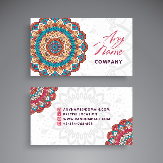 Cute mandala visiting card template