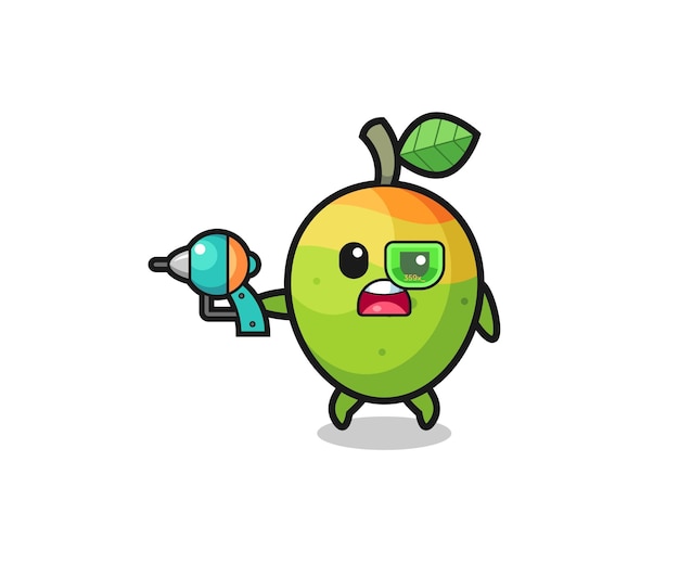 Cute mango holding a future gun  cute design