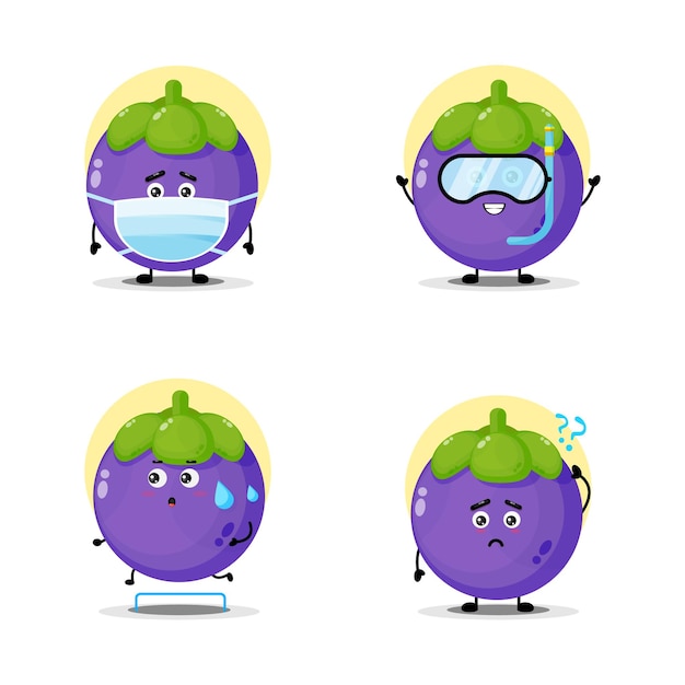 Cute mangosteen character collection