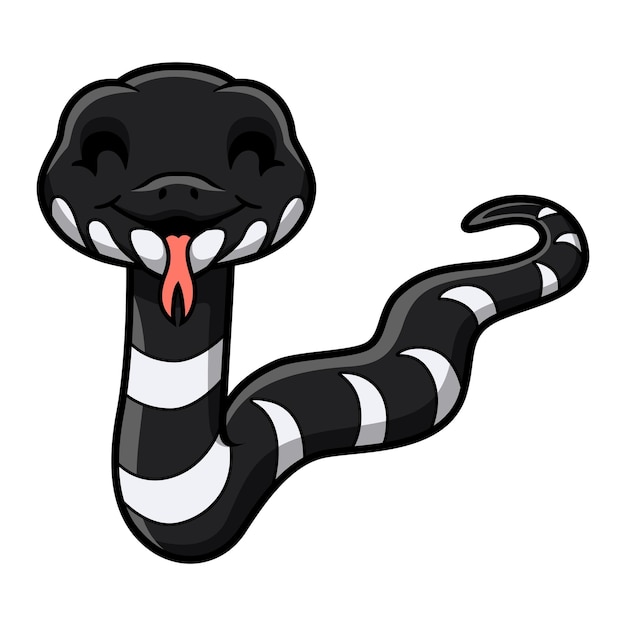 Cute mangrove snake cartoon (boiga dendrophila