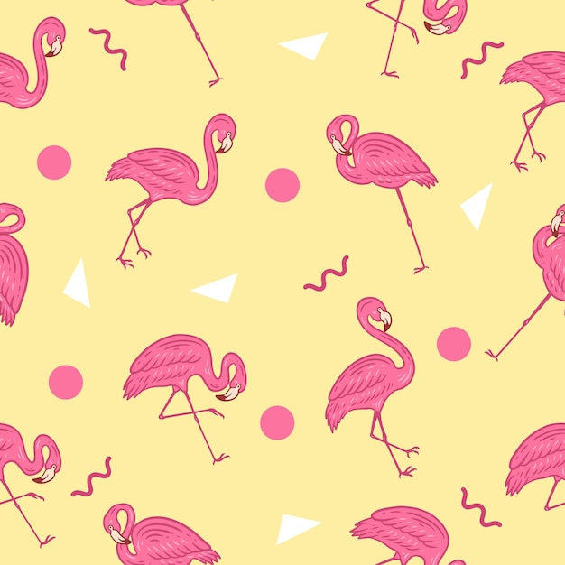 Cute many stork animal seamless pattern light pink object wallpaper with design light pastel orange