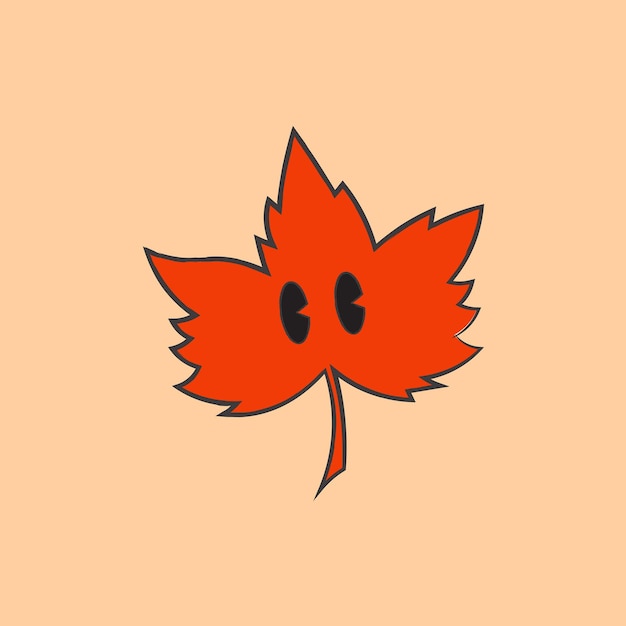 Cute Maple Autumn Leaf Character Vector Mascot Illustration