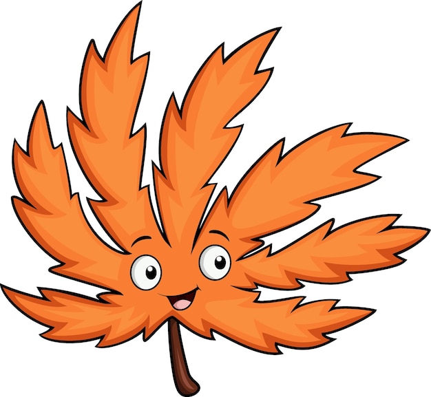 Cute maple leaf cartoon character