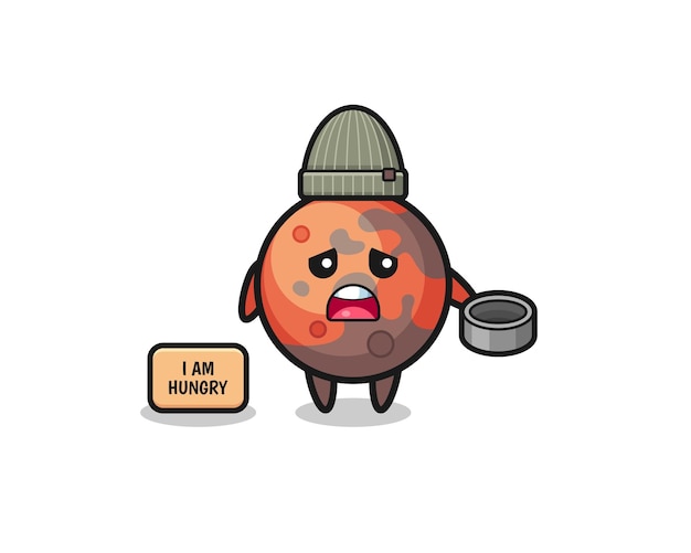 Cute mars beggar cartoon character