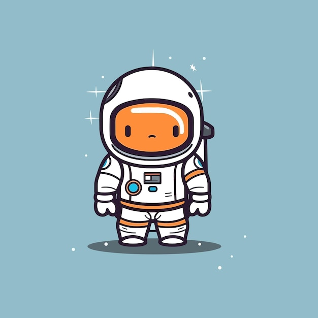 Cute mascot astronaut cartoon spaceman illustration