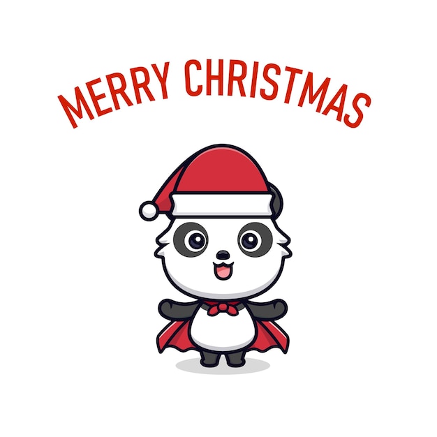 Cute mascot character celebrate Christmas greeting card illustration