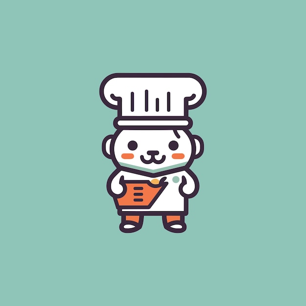 Cute mascot chef logo illustration