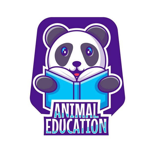 Simpatico logo mascotte cartoon animal education vector illustration