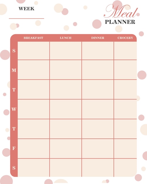 Cute meal planner